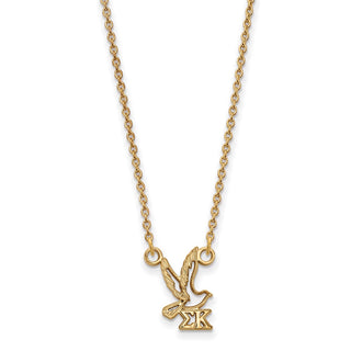 Sterling Silver Gold-plated LogoArt Sigma Kappa Sorority Symbol Extra Small Pendant 18 inch Necklace
