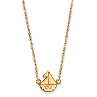 Sterling Silver Gold-plated LogoArt Sigma Sigma Sigma Sorority Symbol Extra Small Pendant 18 inch Necklace