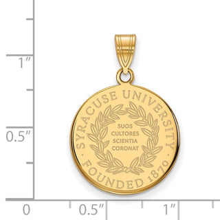 Sterling Silver Gold-plated LogoArt Syracuse University Large Crest Pendant