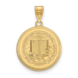 Sterling Silver Gold-plated LogoArt University of California Berkeley Large Crest Pendant