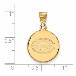 Sterling Silver Gold-plated LogoArt University of Georgia Letter G Medium Disc Pendant