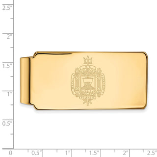 Sterling Silver Gold-plated LogoArt US Naval Academy Crest Money Clip