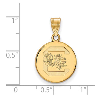 10k Gold LogoArt University of South Carolina Medium Disc Pendant