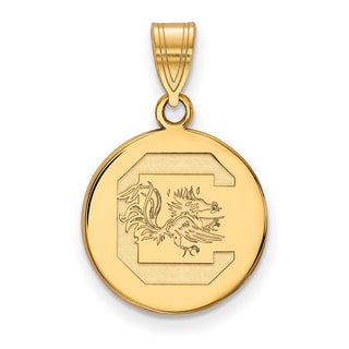 14k Gold LogoArt University of South Carolina Medium Disc Pendant