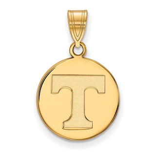 14k Gold LogoArt University of Tennessee Letter T Medium Disc Pendant