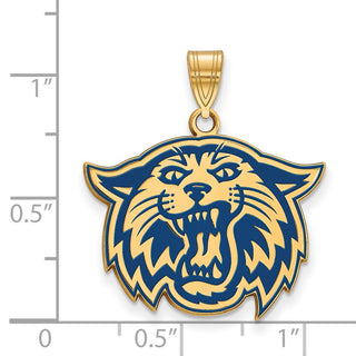 Sterling Silver Gold-plated LogoArt Villanova University Wildcat Large Enameled Pendant
