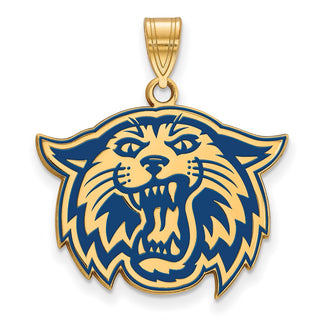Sterling Silver Gold-plated LogoArt Villanova University Wildcat Large Enameled Pendant