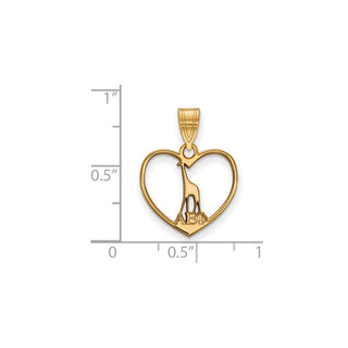 Sterling Silver Gold-plated LogoArt Alpha Epsilon Phi Sorority Symbol Heart Pendant