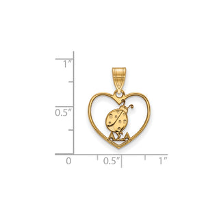 Sterling Silver Gold-plated LogoArt Alpha Sigma Alpha Sorority Symbol Heart Pendant