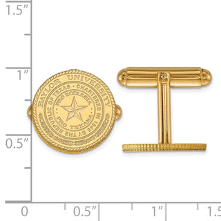 14k Gold LogoArt Baylor University Crest Cuff Links