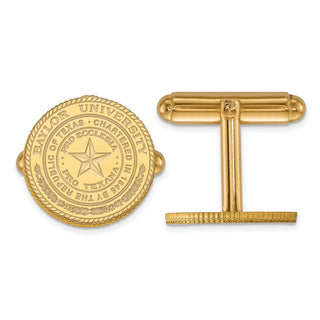 Sterling Silver Gold-plated LogoArt Baylor University Crest Cuff Links