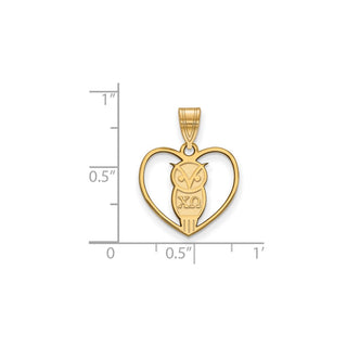 Sterling Silver Gold-plated LogoArt Chi Omega Sorority Symbol Heart Pendant