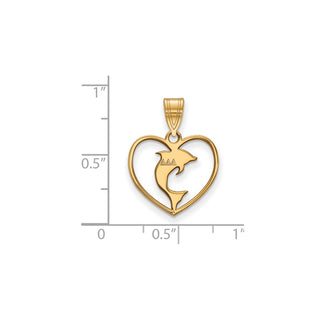 Sterling Silver Gold-plated LogoArt Delta Delta Delta Sorority Symbol Heart Pendant