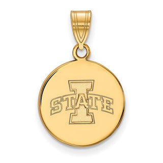 Sterling Silver Gold-plated LogoArt Iowa State University Medium Disc Pendant