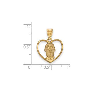 Sterling Silver Gold-plated LogoArt Phi Sigma Sigma Sorority Symbol Heart Pendant