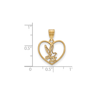 Sterling Silver Gold-plated LogoArt Sigma Kappa Sorority Symbol Heart Pendant