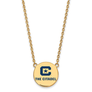Sterling Silver w/Gold-plating LogoArt The Citadel Large Enamel Pendant w/Necklace