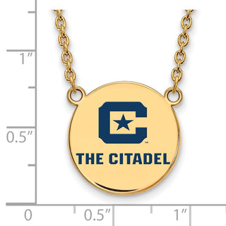 Sterling Silver w/Gold-plating LogoArt The Citadel Large Enamel Pendant w/Necklace