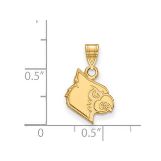 10k Gold LogoArt University of Louisville Cardinal Small Pendant
