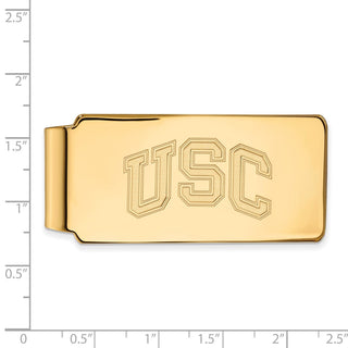 Sterling Silver Gold-plated LogoArt University of Southern California U-S-C Money Clip