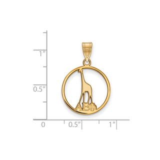 Sterling Silver Gold-plated LogoArt Alpha Epsilon Phi Sorority Symbol Small Circle Pendant