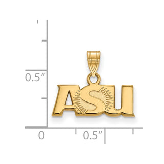 10k Gold LogoArt Arizona State University A-S-U Small Pendant