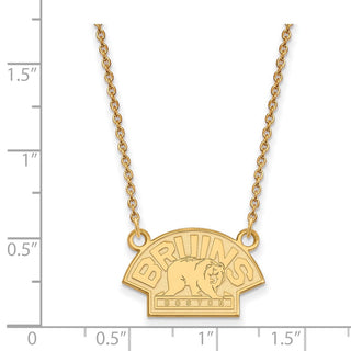 10k Gold NHL LogoArt Boston Bruins Small Pendant 18 inch Necklace 1Y041BRI-18