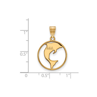Sterling Silver Gold-plated LogoArt Delta Delta Delta Sorority Symbol Medium Circle Pendant