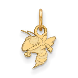 Sterling Silver Gold-plated LogoArt Georgia Institute of Technology Yellow Jacket Extra Small Pendant