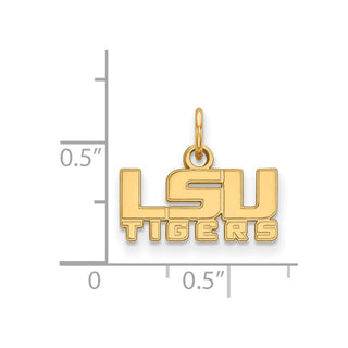 10k Gold LogoArt Louisiana State University L-S-U Tigers Extra Small Pendant