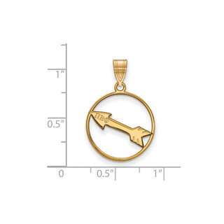 Sterling Silver Gold-plated LogoArt Pi Beta Phi Sorority Symbol Medium Circle Pendant