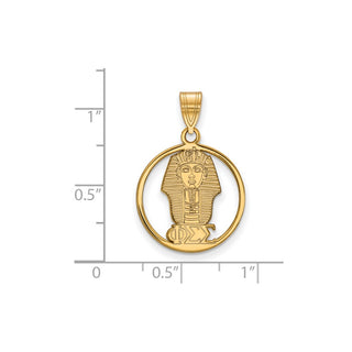 Sterling Silver Gold-plated LogoArt Phi Sigma Sigma Sorority Symbol Medium Circle Pendant
