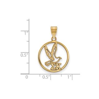 Sterling Silver Gold-plated LogoArt Sigma Kappa Sorority Symbol Medium Circle Pendant