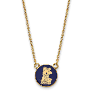 Sterling Silver Gold-plated LogoArt Alpha Xi Delta Sorority Symbol Small Color Enamel Pendant 18 inch Necklace GP042AXD-18