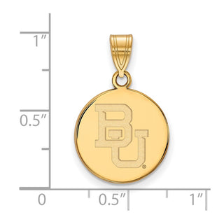 10k Gold LogoArt Baylor University Bears Medium Disc Pendant