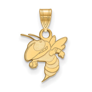 Sterling Silver Gold-plated LogoArt Georgia Institute of Technology Yellow Jacket Small Pendant