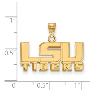 10k Gold LogoArt Louisiana State University L-S-U Tigers Small Pendant