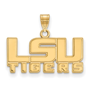 10k Gold LogoArt Louisiana State University L-S-U Tigers Small Pendant
