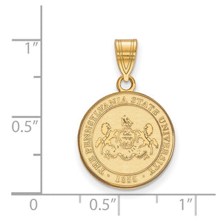 Sterling Silver Gold-plated LogoArt Penn State University Medium Crest Pendant