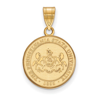 Sterling Silver Gold-plated LogoArt Penn State University Medium Crest Pendant