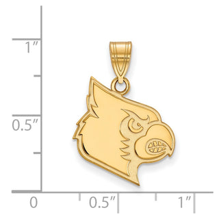 10k Gold LogoArt University of Louisville Cardinal Large Pendant