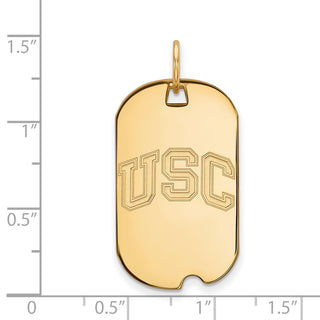 10k Gold LogoArt University of Southern California U-S-C Small Dog Tag Pendant