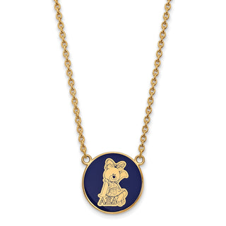 Sterling Silver Gold-plated LogoArt Alpha Xi Delta Sorority Symbol Large Color Enamel Pendant 18 inch Necklace GP043AXD-18