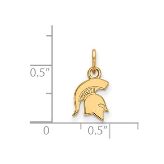 10k Gold LogoArt Michigan State University Spartan Extra Small Pendant