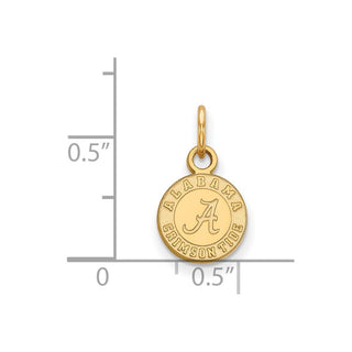 14k Gold LogoArt University of Alabama Crimson Tide Extra Small Disc Pendant