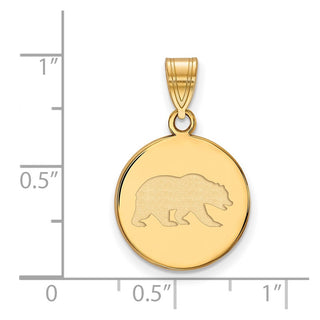 10k Gold LogoArt University of California Berkeley Bear Medium Disc Pendant