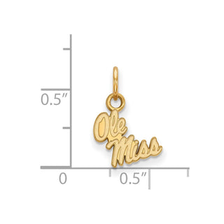 10k Gold LogoArt University of Mississippi Ole Miss Extra Small Pendant