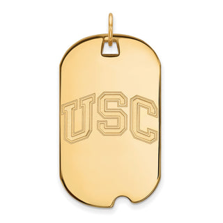 14k Gold LogoArt University of Southern California U-S-C Large Dog Tag Pendant