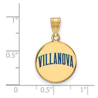 Sterling Silver Gold-plated LogoArt Villanova University Medium Enameled Disc Pendant
