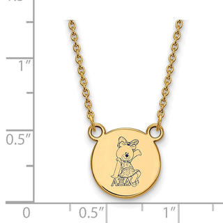 Sterling Silver Gold-plated LogoArt Alpha Xi Delta Sorority Symbol Small Color Enamel Pendant 18 inch Necklace GP044AXD-18